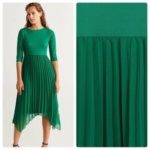 Mango Pleated Combination Dress New
